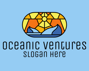 Ocean Waves Glass Mosaic  logo design