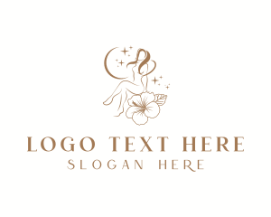 Natural - Floral Woman Beauty Spa logo design