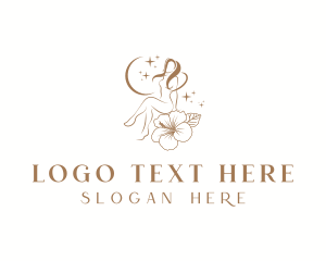 Spa - Floral Woman Beauty Spa logo design