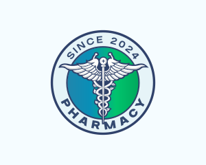 Medical Pharmacy Caduceus logo design