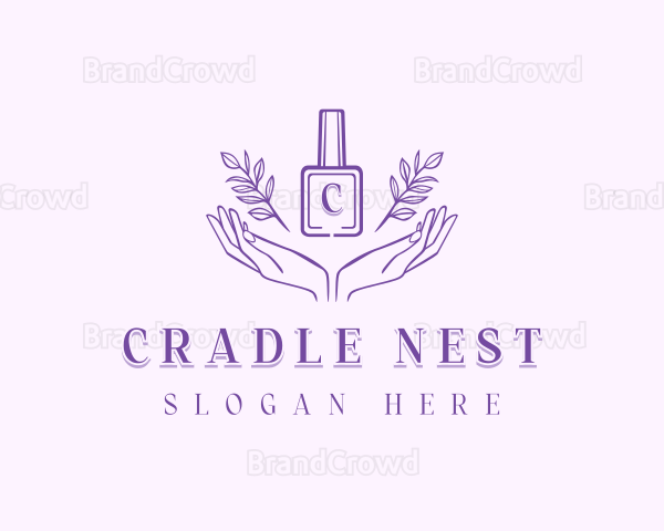 Wreath Nail Hands Logo