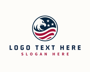 Geography - Patriotic Bald Eagle Star logo design