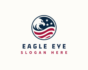 Patriotic Bald Eagle Star logo design