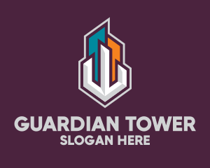 Building Skyscraper Trident logo design