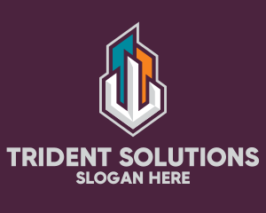 Trident - Building Skyscraper Trident logo design