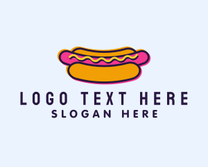 Hot Dog Bun - Glitch Hot Dog Diner logo design