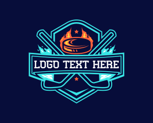 Badge - Flaming Hockey Sports logo design