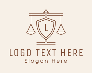 Lawyer - Shield Scale Letter logo design