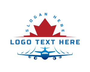 Red Tree - Plane Maple Leaf Travel logo design