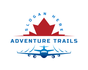 Plane Maple Leaf Travel logo design