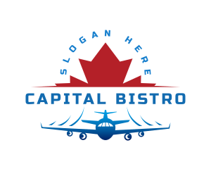 Ottawa - Plane Maple Leaf Travel logo design