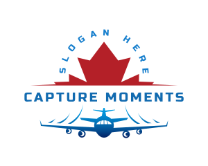 Plane Maple Leaf Travel logo design