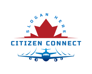 Citizenship - Plane Maple Leaf Travel logo design