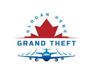 Canada - Plane Maple Leaf Travel logo design