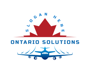 Plane Maple Leaf Travel logo design