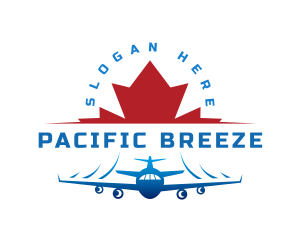 Plane Maple Leaf Travel logo design