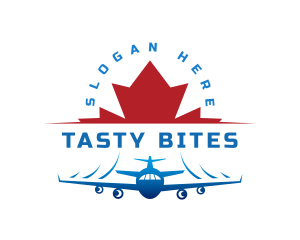 Air Travel - Plane Maple Leaf Travel logo design
