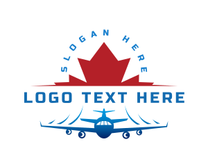 Plane Maple Leaf Travel Logo