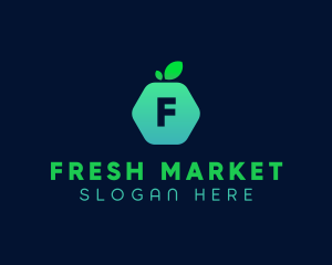 Hexagon Fruit Market logo design