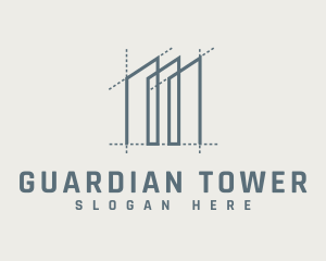 Contractor Tower Blueprint logo design