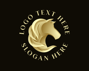 Horse Racing - Elegant Horse Mane logo design
