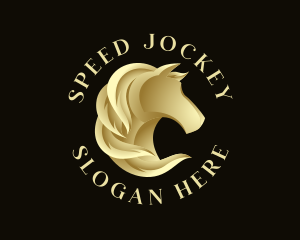 Jockey - Elegant Horse Mane logo design