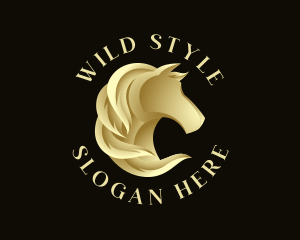 Elegant Horse Mane logo design