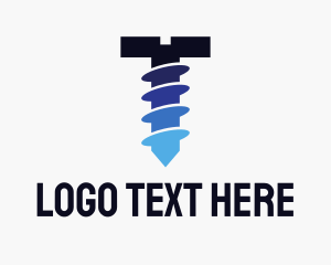 Fixing - Blue Screw Silhouette logo design