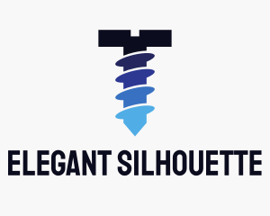 Silhouette - Blue Screw Silhouette logo design