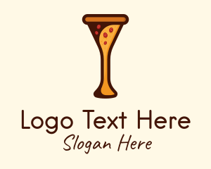 Bartending - Pizza Cocktail Glass logo design