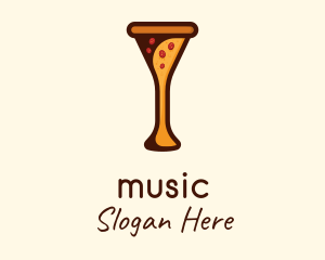 Liqueur - Pizza Cocktail Glass logo design