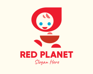 Cute Red Hood Girl logo design