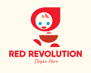 Cute Red Hood Girl logo design