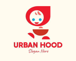 Cute Red Hood Girl logo design