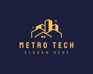Metro - Night Urban City Metropolis logo design