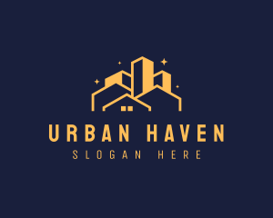 Night Urban City Metropolis logo design