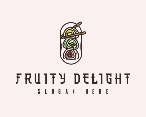 Fruity Japanese Mochi logo design