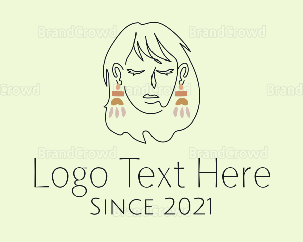 Woman Beauty Earrings Logo