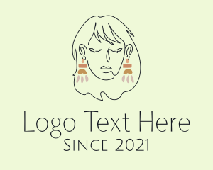 Fashion - Woman Beauty Earrings logo design