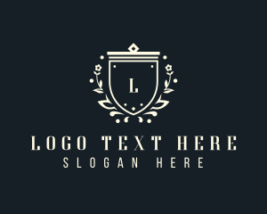 High End - Regal Flower Shield logo design