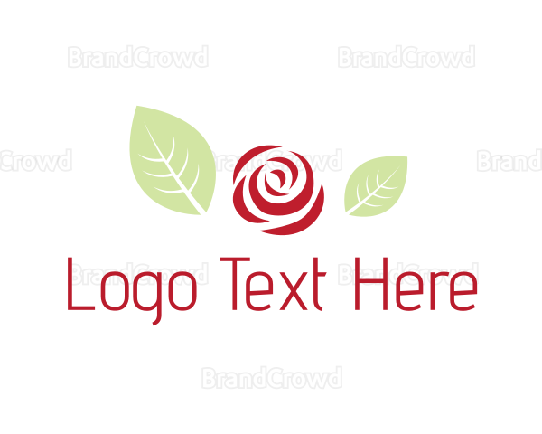 Red Rose Flower Logo