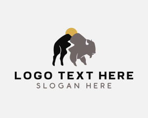 Bison - Wild Buffalo Safari logo design