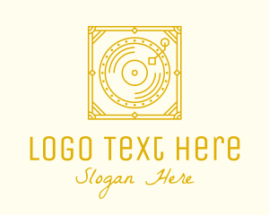 Gold Retro Music Gramophone Logo