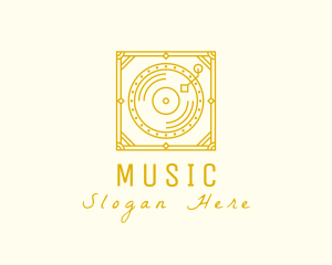 Retro Music Gramophone logo design