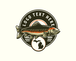 Underwater - Brook Trout Fish logo design