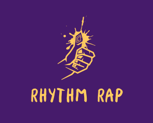 Rapping - Yellow Graffiti Thumbs Up logo design