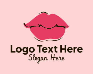 Cosmetics - Pink Lips Makeup logo design