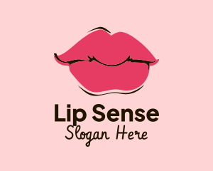 Pink Lips Makeup logo design