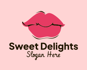 Pink Lips Makeup logo design