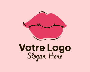 Woman - Pink Lips Makeup logo design